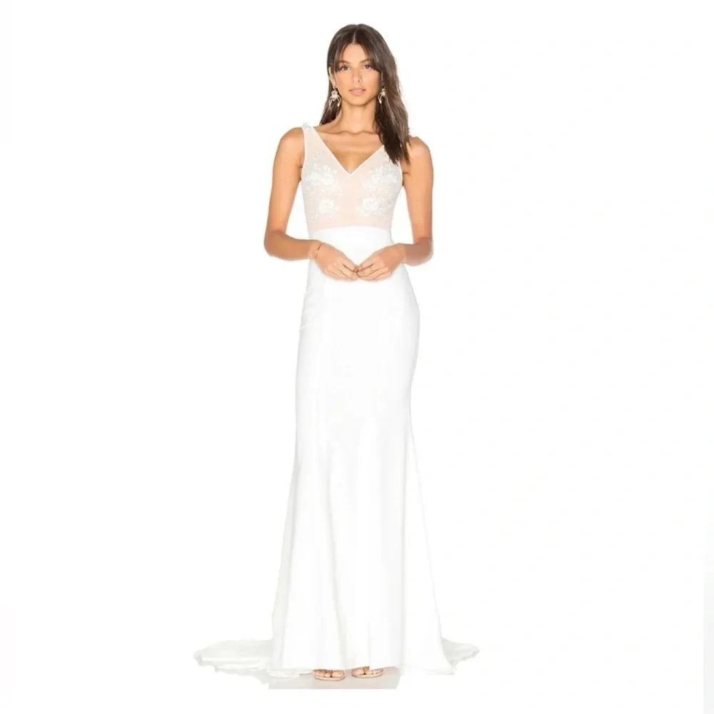 NWT Lovers + Friends Gown Maxi Dress White Wedding size 2
